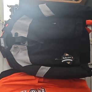 River Road Black and Silver Reflective Padded Motorcycle Jacket size Medium